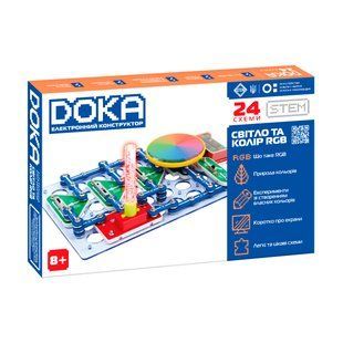 Электронный конструктор Doka Свет и цвет RGB, 24 схемы D70700 фото