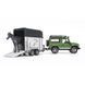 Джип Bruder Land Rover Defender з причепом для коней та конячкою, 1:16 02592 фото 2