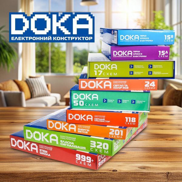 Електронний конструктор DOKA Супервимірювач, 17 проєктів D70712 фото
