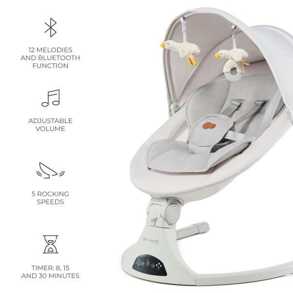 Кресло-качалка Kinderkraft Tulsy электронное бежевое KBTULS00BEG0000 фото