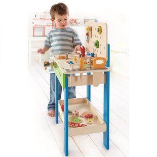 Дитячий верстак з інструментами Hape Junior Inventor Верстак майстра E3000 фото