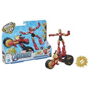 Фігурка 2 в 1 Hasbro Bend and Flex Месники Залізна людина на мотоциклі F0244 фото