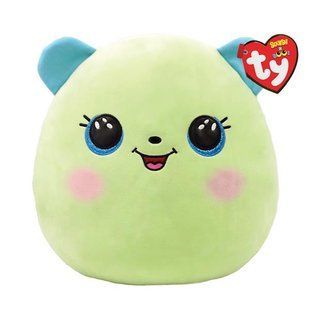 Мягкая игрушка-подушка медвежонок TY Squish a Boos Clover зеленый, 20 см 39227 фото