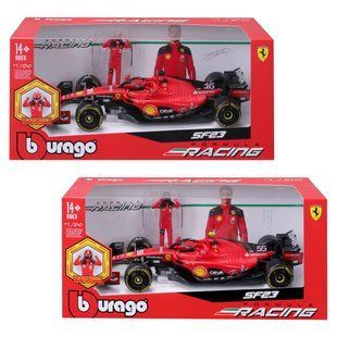 Автомодель з фігуркою Ferrari SF-23 Bburago 1:24 червона 18-26809 фото