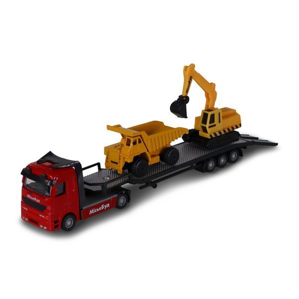 Ігровий набір TechnoDrive Автоперевізник з самоскидом та екскаватором, 1:60 541757.270 фото