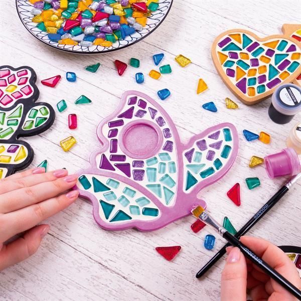 Набор для стеклянной мозаики Mosaaro Подсвечник Бабочка MA1004 фото