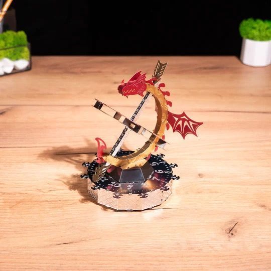 Металлический конструктор Metal Time Sun Chaser Dragon Stand Clock с мотором MT025 фото