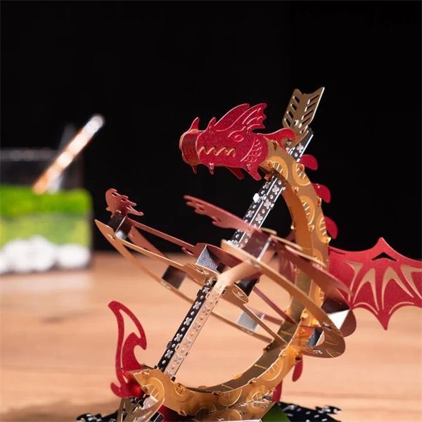 Металлический конструктор Metal Time Sun Chaser Dragon Stand Clock с мотором MT025 фото