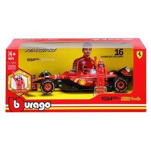 Автомодель з фігуркою Ferrari SF-24 2024 Bburago 1:24 червона 18-26823 фото