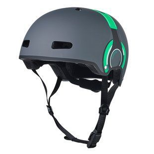 Шолом дитячий Micro із малюнком навушників зелений, M, з LED-ліхтариком AC2111BX фото